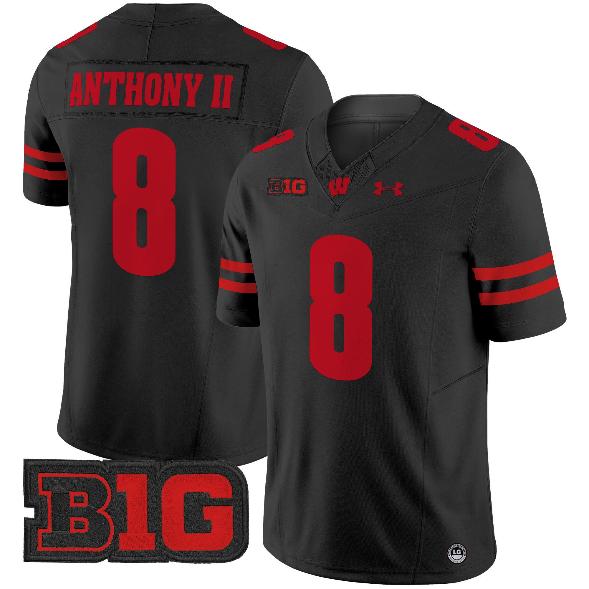 Men Wisconsin Badgers #8 Anthony ii Black 2024 Vapor Limited NCAA Jersey style 1->ncaa teams->NCAA Jersey